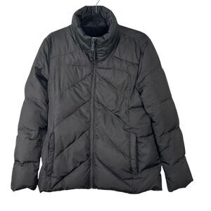 Calvin Klein Black Quilted Down Feather Puffer Coat Jacket Large – No Hood